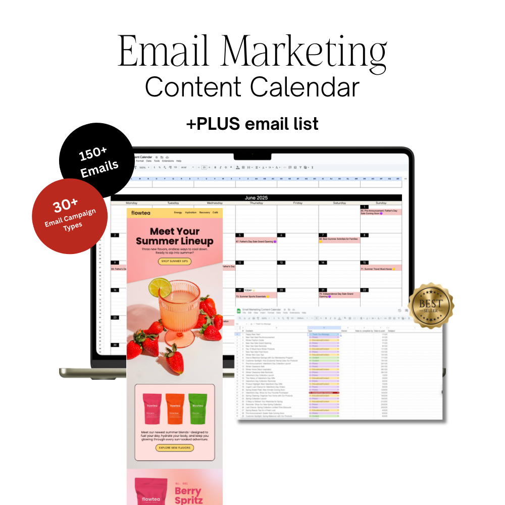 Email Marketing Content Calendar | 150+ Emails -